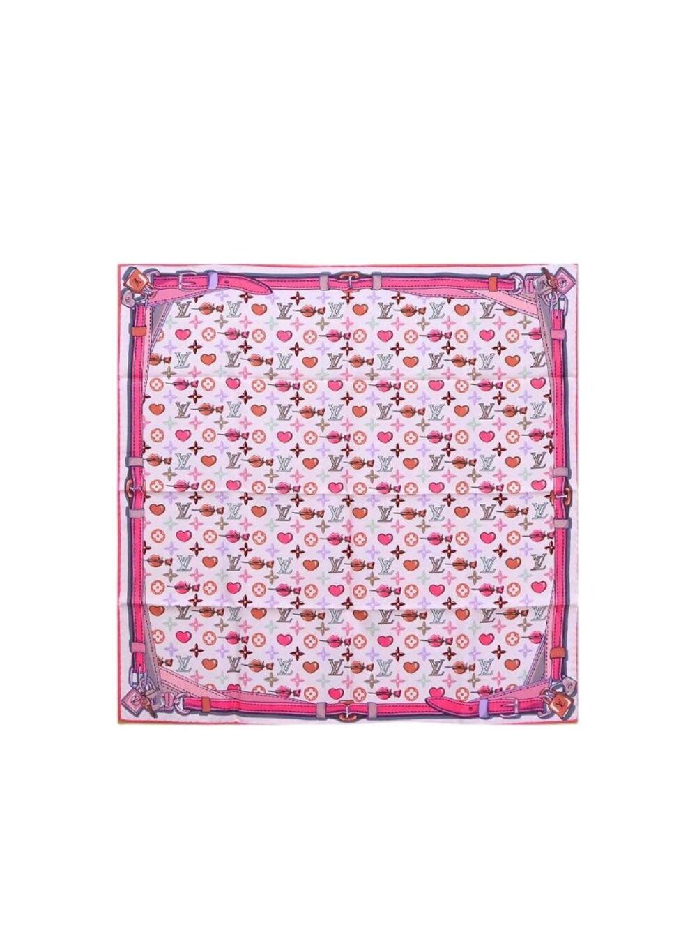 Louis Vuitton Carre a la Folie Scarf Silk Pink